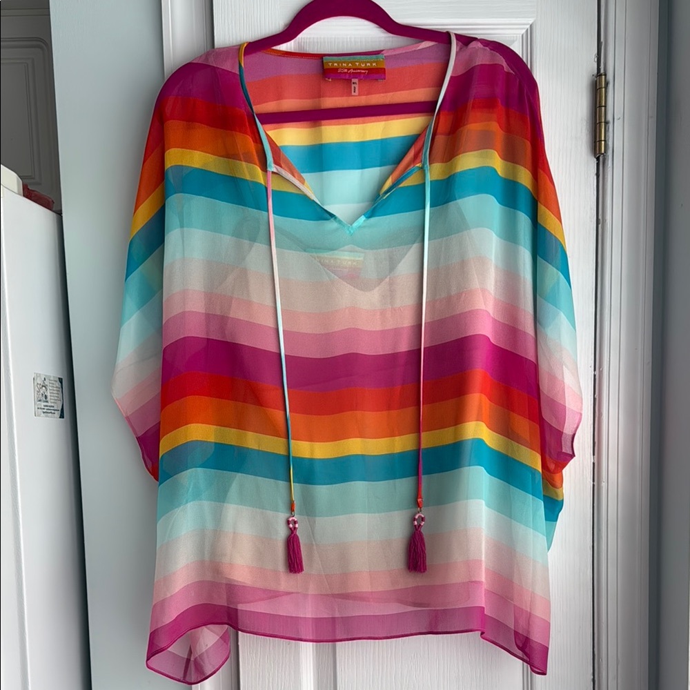 Trina Turk Multicolor Striped Tunic